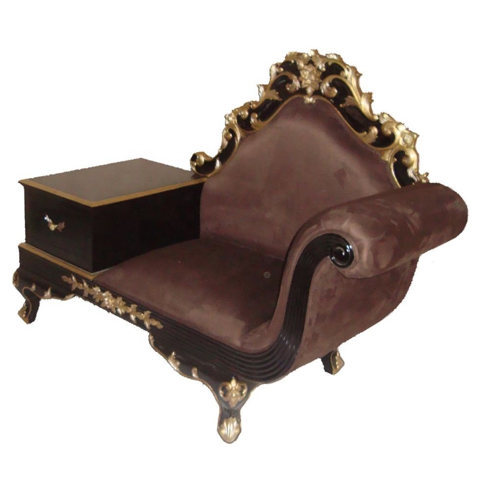 Telephone Sofa Classic Sofa Wooden Frame Upholstered in Suede Fabric Antique Reproduction Furniture for European Style Home