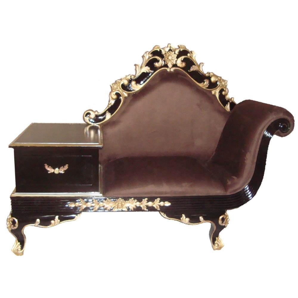 Telephone Sofa Classic Sofa Wooden Frame Upholstered in Suede Fabric Antique Reproduction Furniture for European Style Home