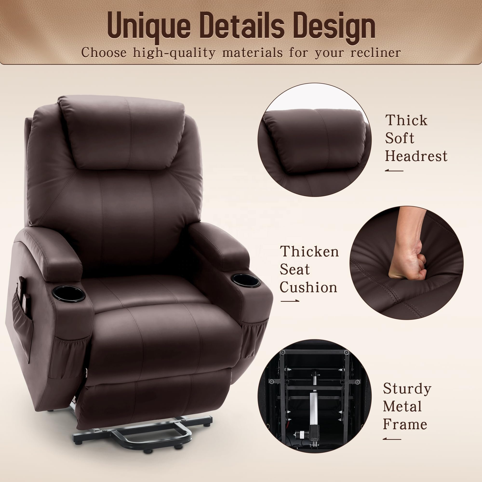 Modern Furniture Home Theater Elder Massage One Seater Recliner Sofa for the Living Room