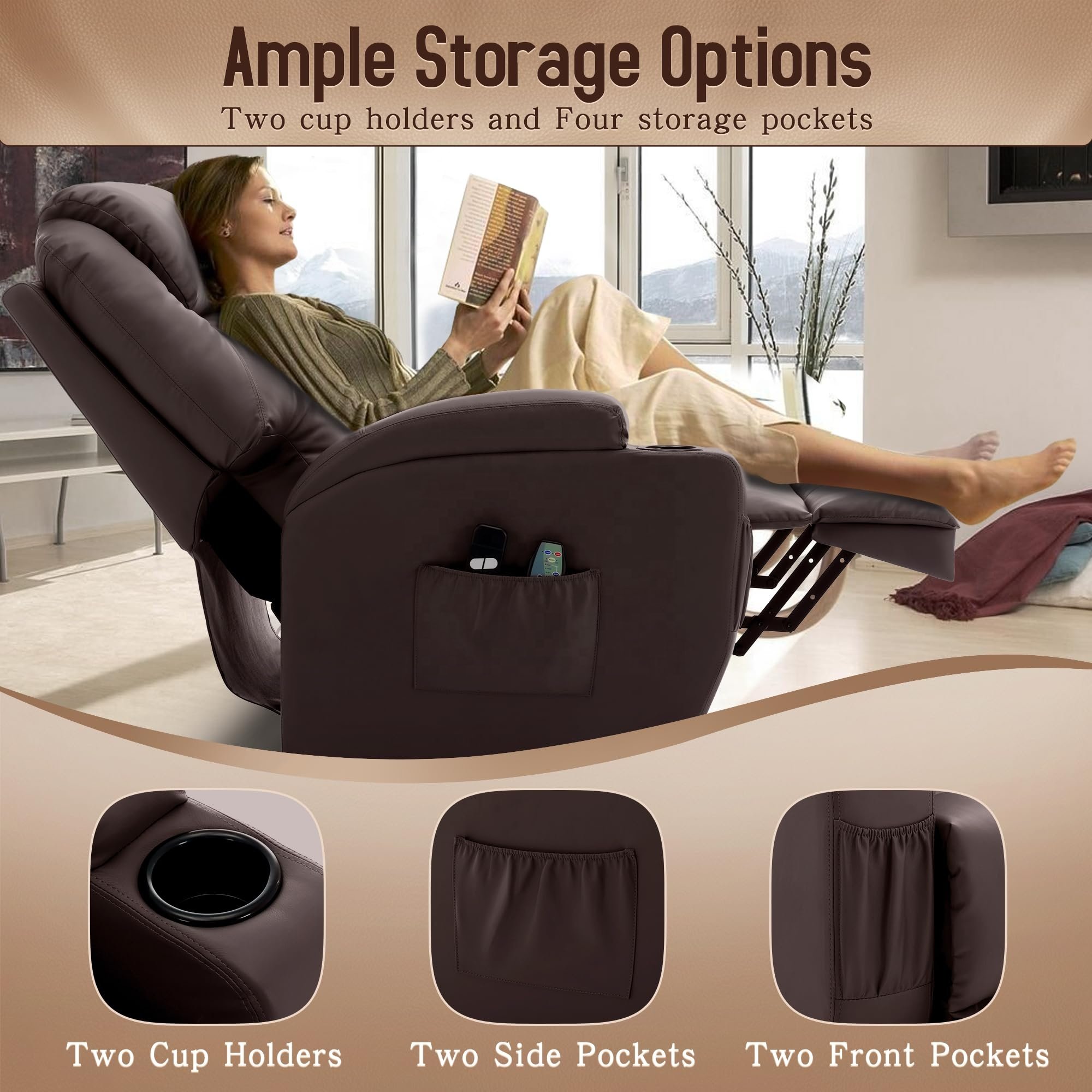 Modern Furniture Home Theater Elder Massage One Seater Recliner Sofa for the Living Room