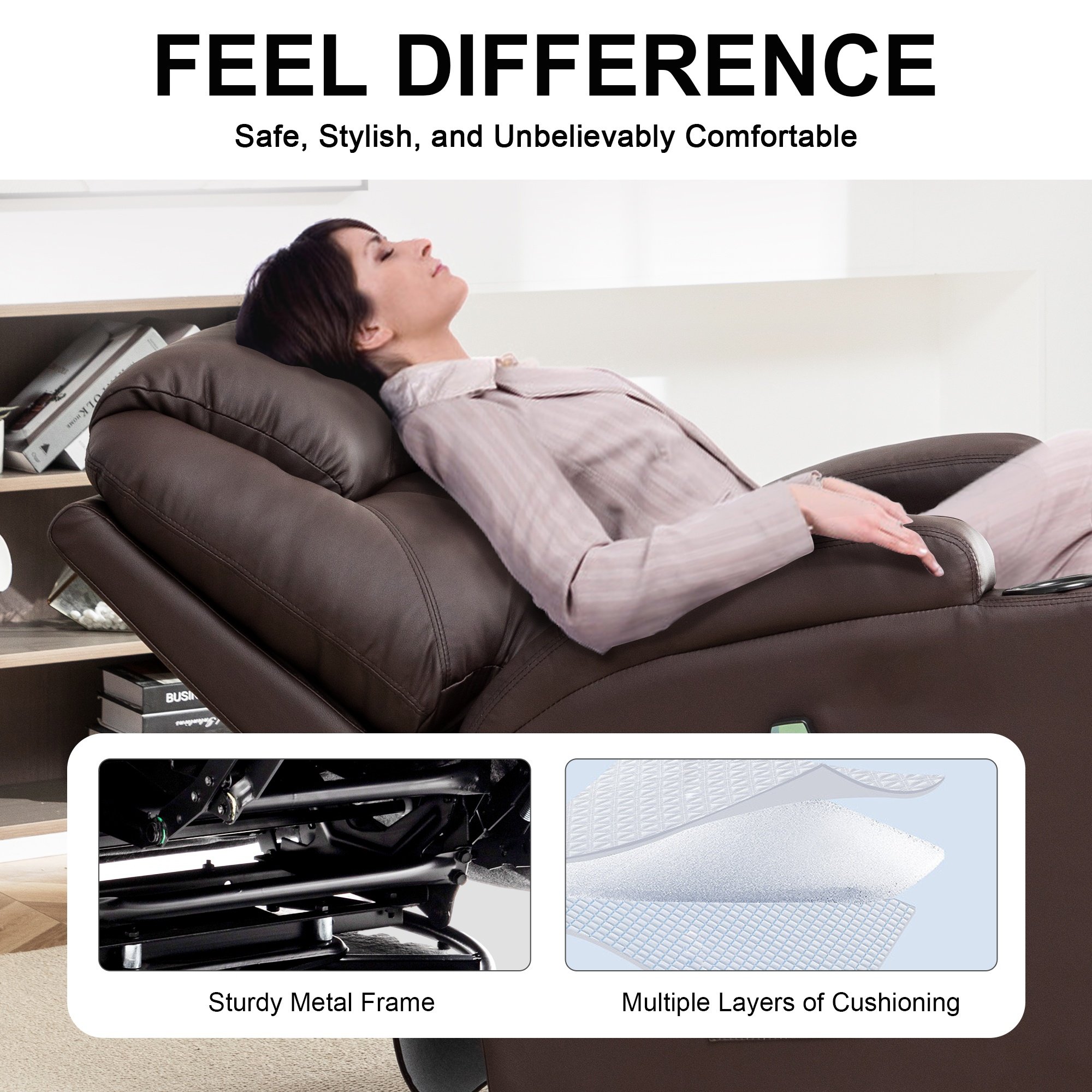 Modern Furniture Home Theater Elder Massage One Seater Recliner Sofa for the Living Room