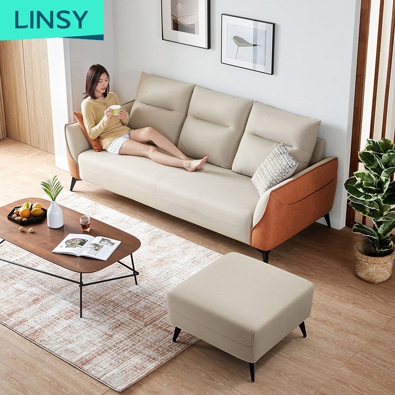 Linsy Modern European Pastoral Fabric Corner Sofa Home Furniture Nordic Fabric Sofa Modern Minimalist Net Garden Sofas S098