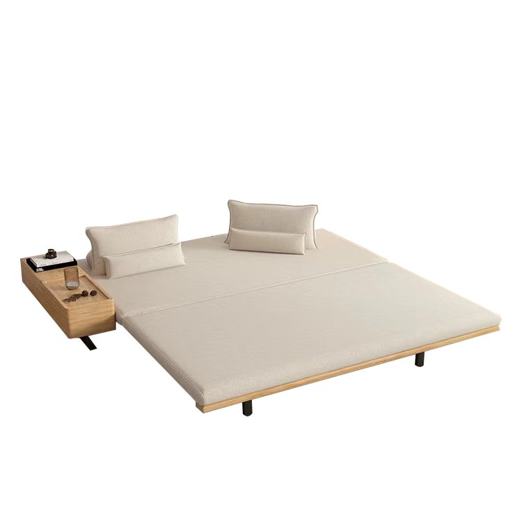 Modern Multifunctional Solid Wood Sofa Bed Folding and Storage Living Room Furniture