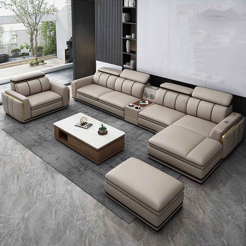 European Style Modern Sectional Luxury Pure Genuine italian Leather Sofa Set 7 Seater