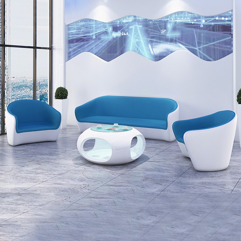 BSF11 Beauty Salon Hot Selling Glossy Reception Sofa Durable Modern Office Sofa Set Furniture Baking Paint leather sofa 3 seater