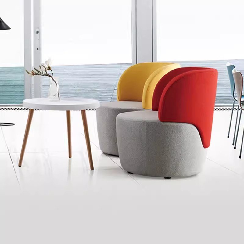 Simple modern light luxury single sofa chair negotiate office leisure commercial comfort linen office sofa chair
