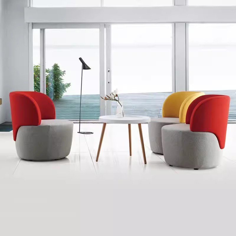 Simple modern light luxury single sofa chair negotiate office leisure commercial comfort linen office sofa chair