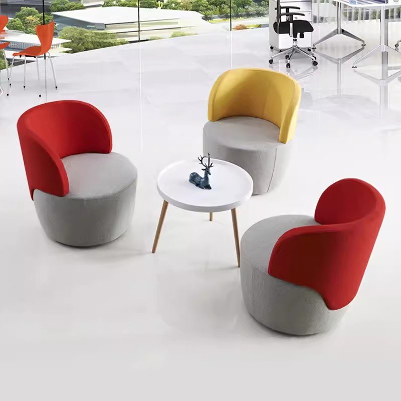 Simple modern light luxury single sofa chair negotiate office leisure commercial comfort linen office sofa chair