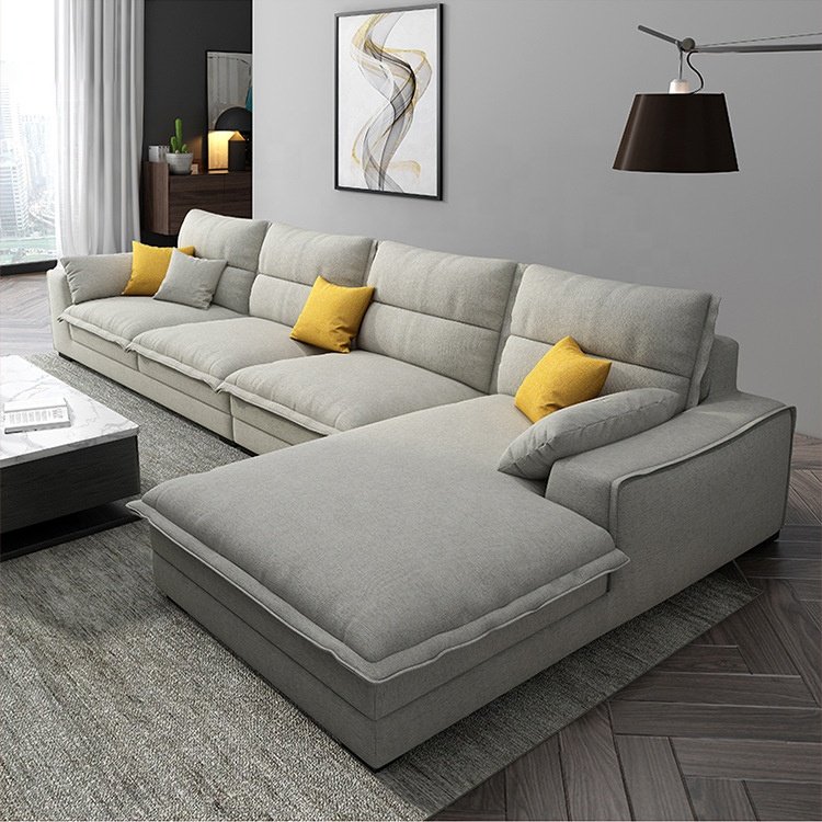 Fabric Sofa Removable and Washable L-shaped Living Room Sofa Combination 1 Piece Sofa Set Divano Nordic Simple and Modern CN;GUA