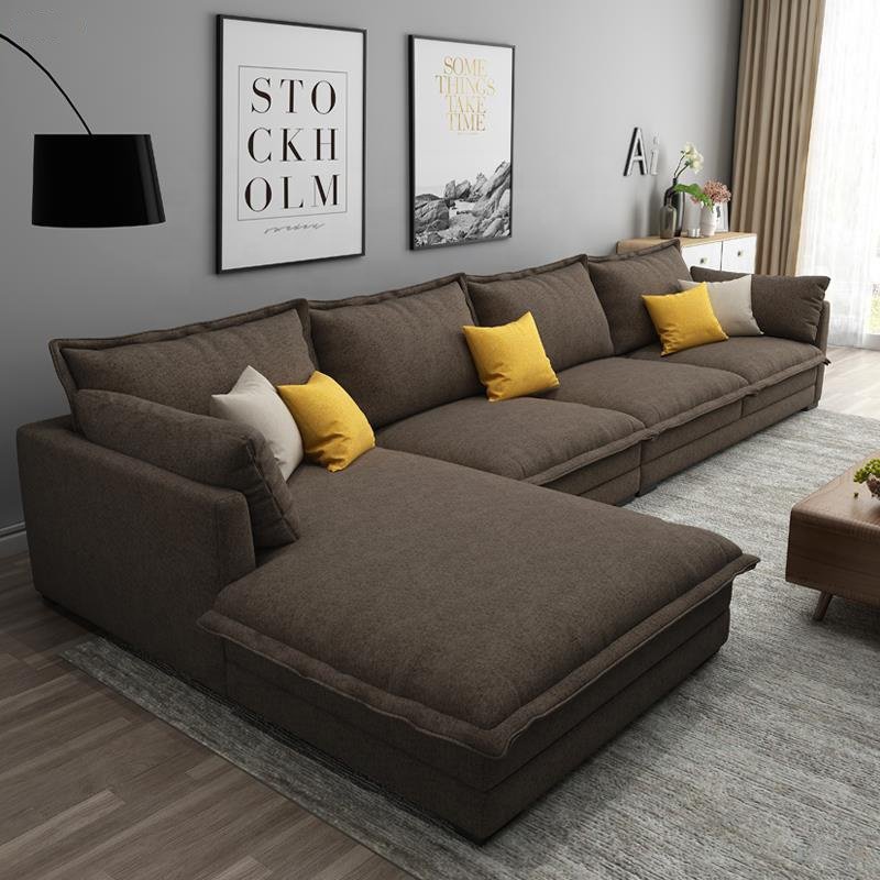 Fabric Sofa Removable and Washable L-shaped Living Room Sofa Combination 1 Piece Sofa Set Divano Nordic Simple and Modern CN;GUA