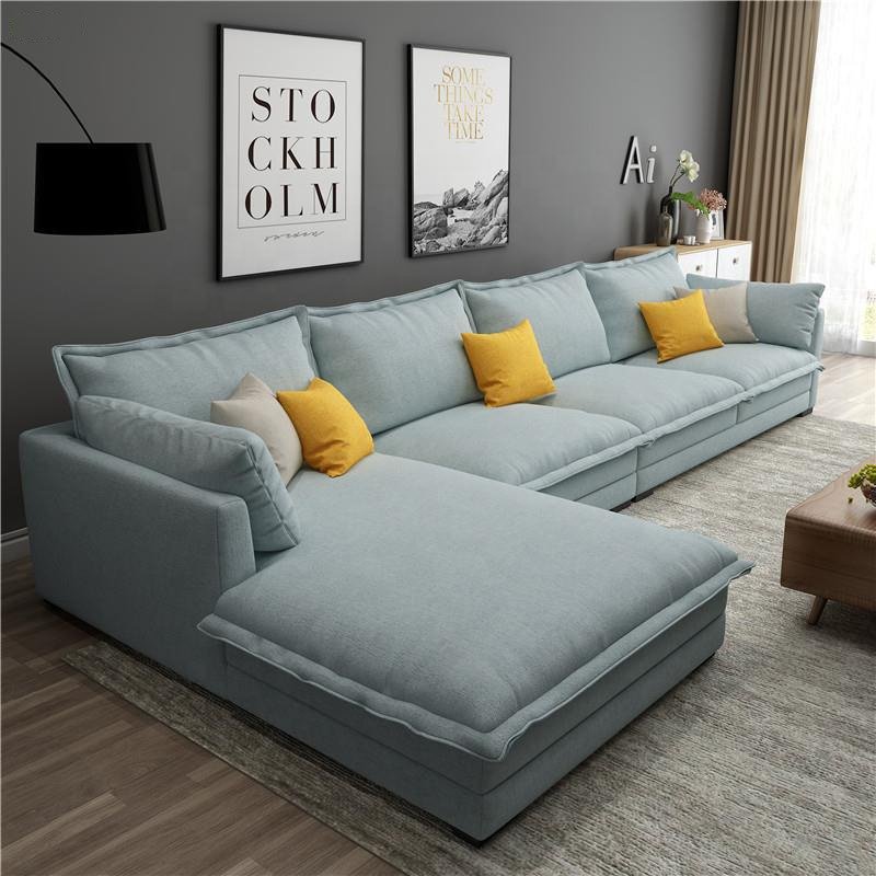 Fabric Sofa Removable and Washable L-shaped Living Room Sofa Combination 1 Piece Sofa Set Divano Nordic Simple and Modern CN;GUA