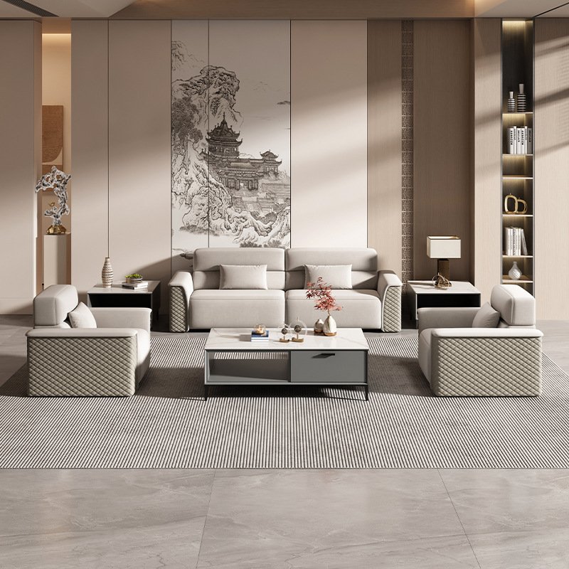 Ekintop High Quality Wood Frame Fabric Single Sofa Office Waiting Room Sofa More People Choose Office Sofa