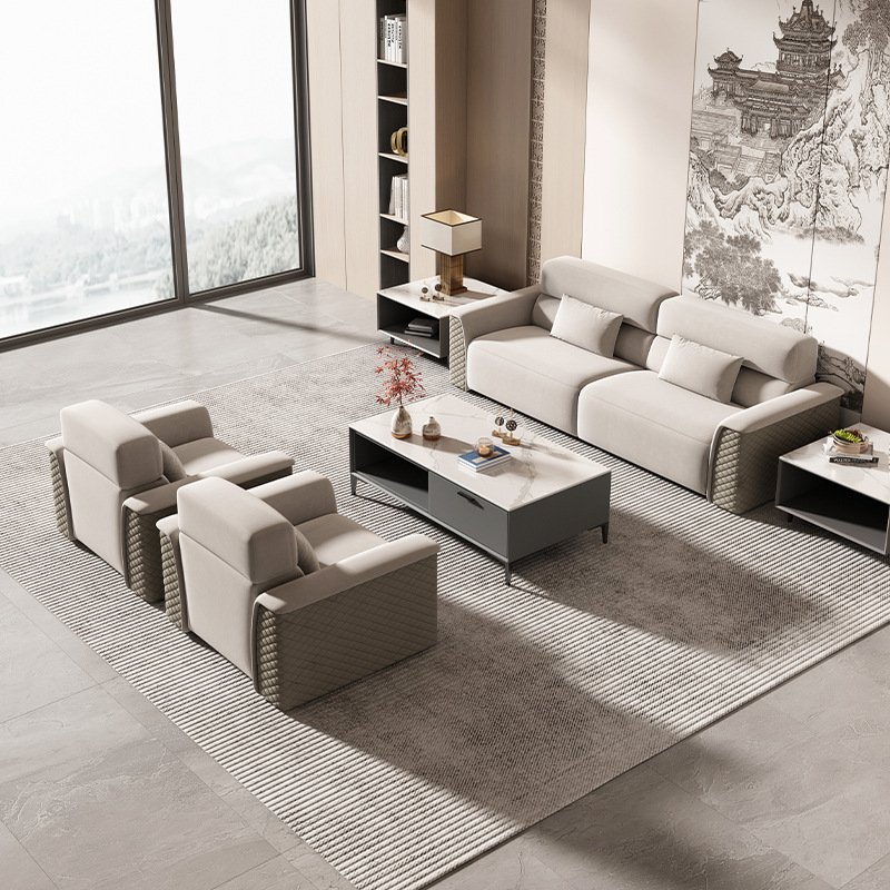 Ekintop High Quality Wood Frame Fabric Single Sofa Office Waiting Room Sofa More People Choose Office Sofa