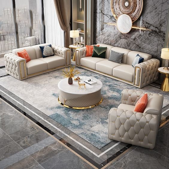 High Quality Luxury Sofas Italian Modern Living Room Sofa Set Furniture