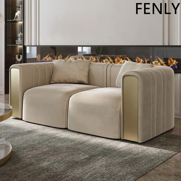 Italy Luxury Three-Seat Fabric Sofa with Sectional Feature Customizable Living Room Set Made of Wood for Home Use