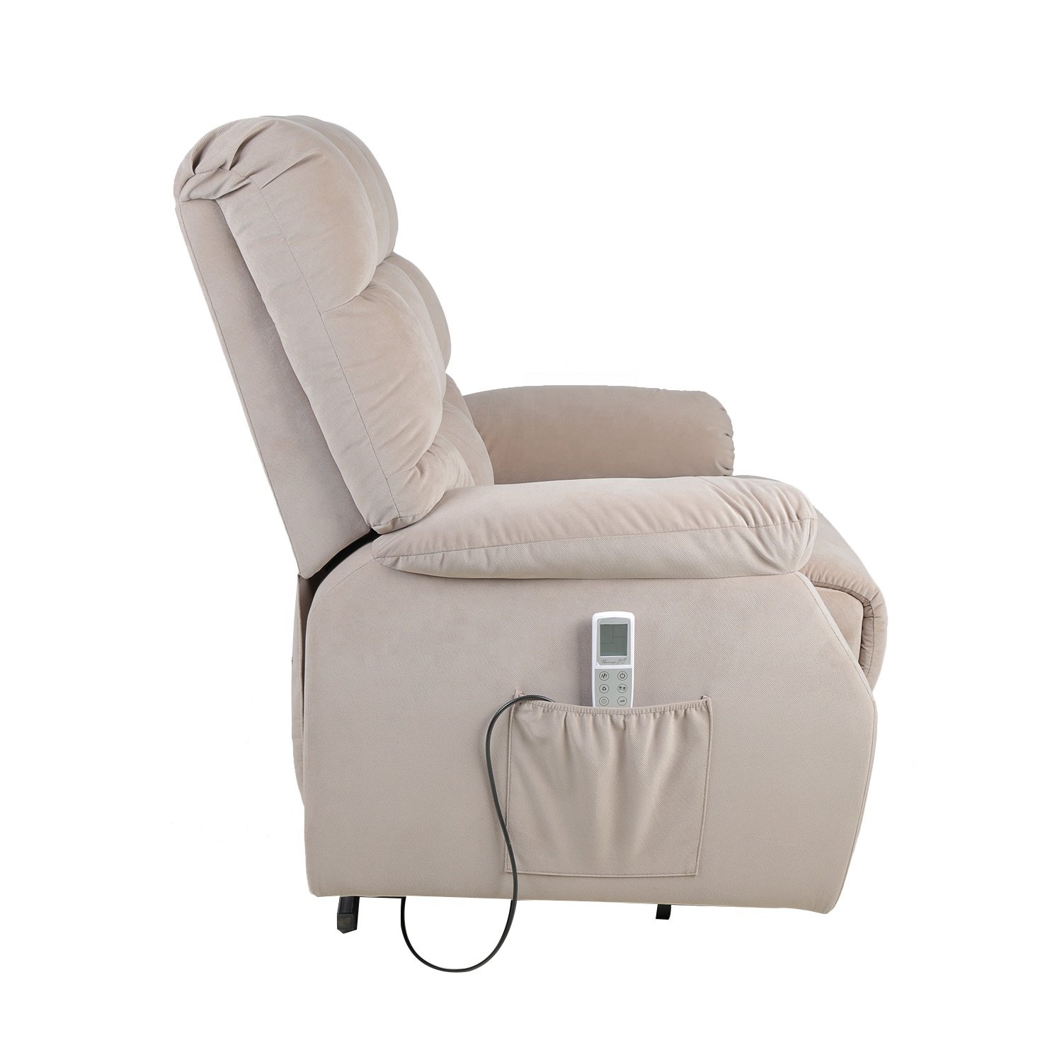 luxury soft fabric LCD control 8point massage heat lift up chair for old people recliner sofa