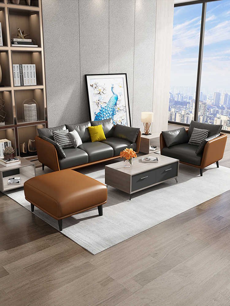 High-end office reception sofa combination business reception area VIP negotiation sofa