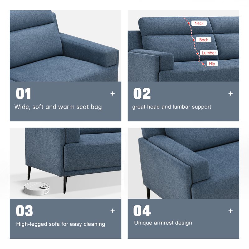 Foshan sofa supplier wholesale Luxurious modern home furniture living room sofa 2 3 seater microfiber fabric sofas set