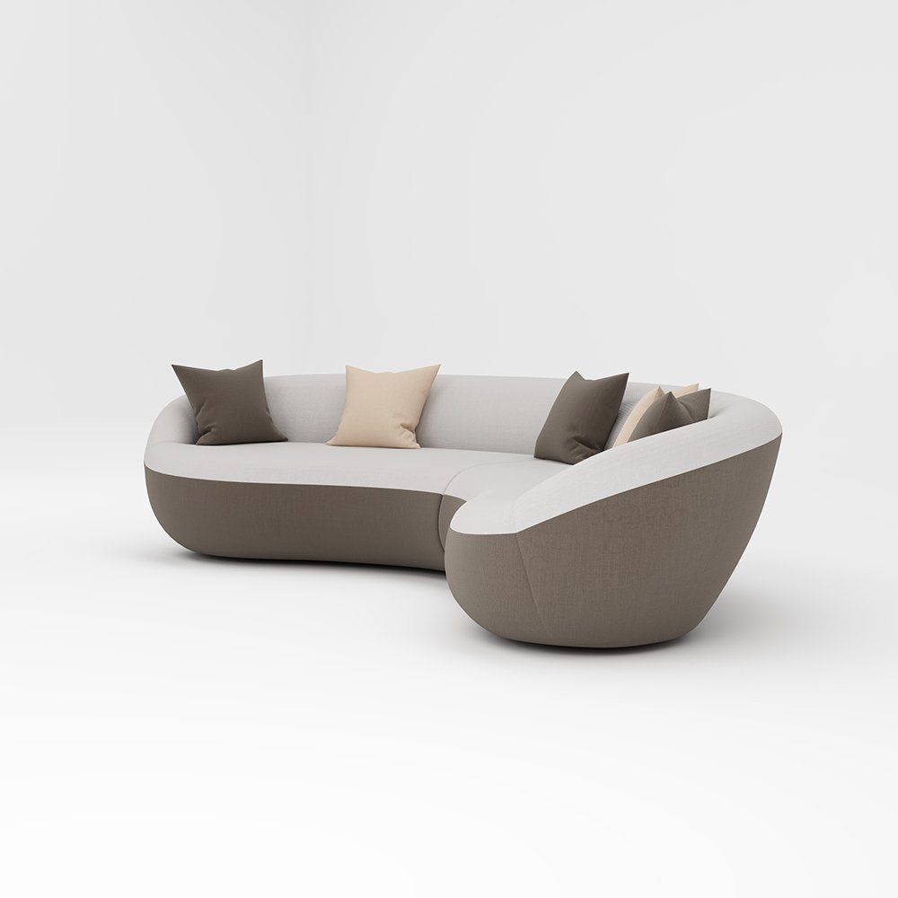 Nordic simple design curved fabric public area sofa reception reception room sofa