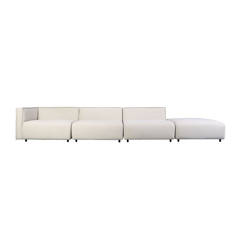 European Comfortable White Recliner Furniture Fabric L Shape 3 Seater Sofa Set