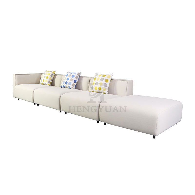 European Comfortable White Recliner Furniture Fabric L Shape 3 Seater Sofa Set