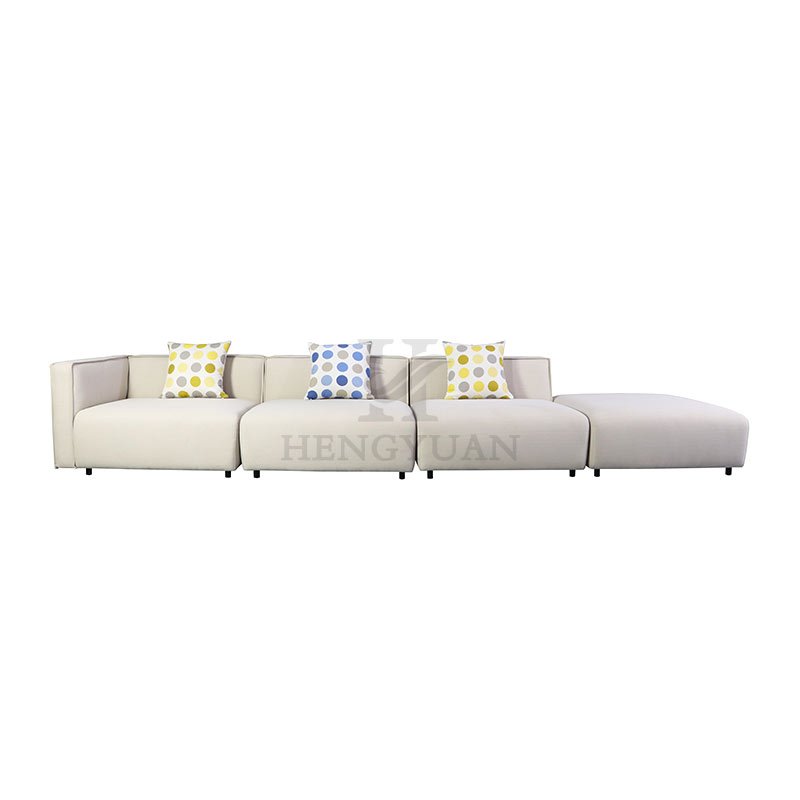 European Comfortable White Recliner Furniture Fabric L Shape 3 Seater Sofa Set