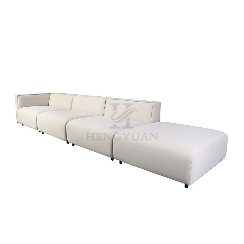 European Comfortable White Recliner Furniture Fabric L Shape 3 Seater Sofa Set
