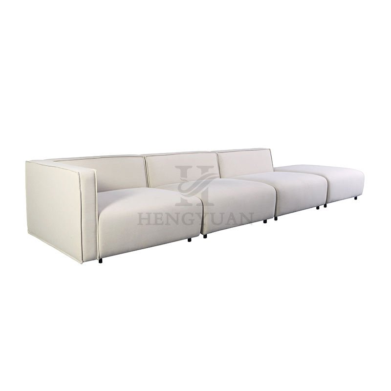 European Comfortable White Recliner Furniture Fabric L Shape 3 Seater Sofa Set