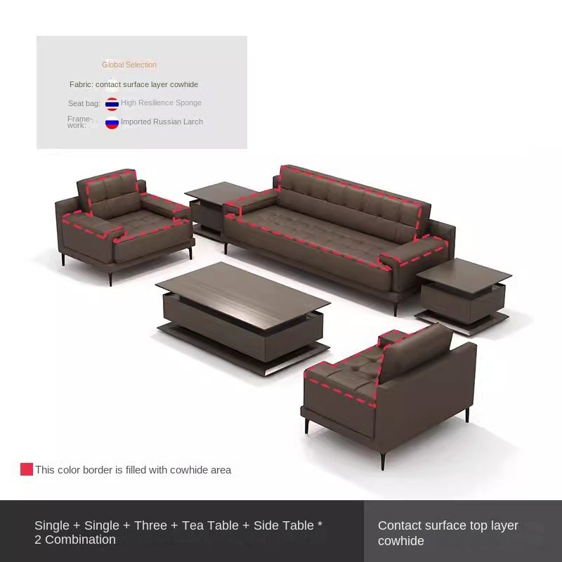 Modern style commercial office furniture sofa set furniture luxury 4 seater sofa for office room
