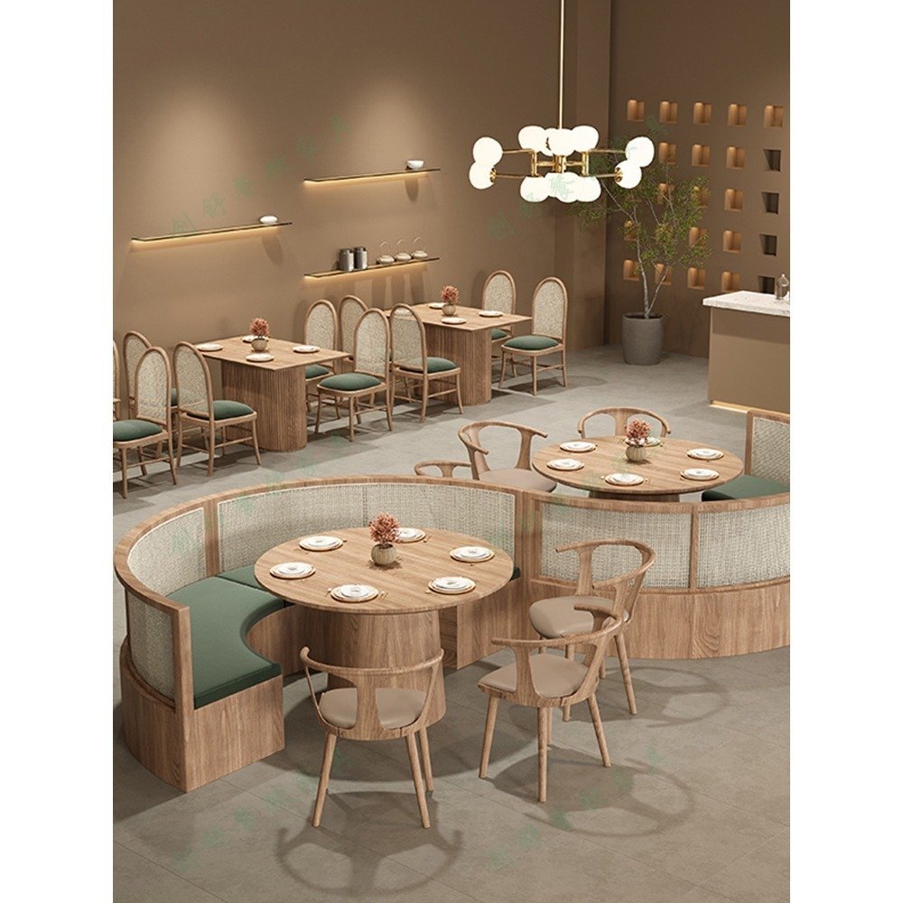 hot sale Italian style commercial furniture use coffee shop sofa booth seating fast food dining restaurant table and chair sets