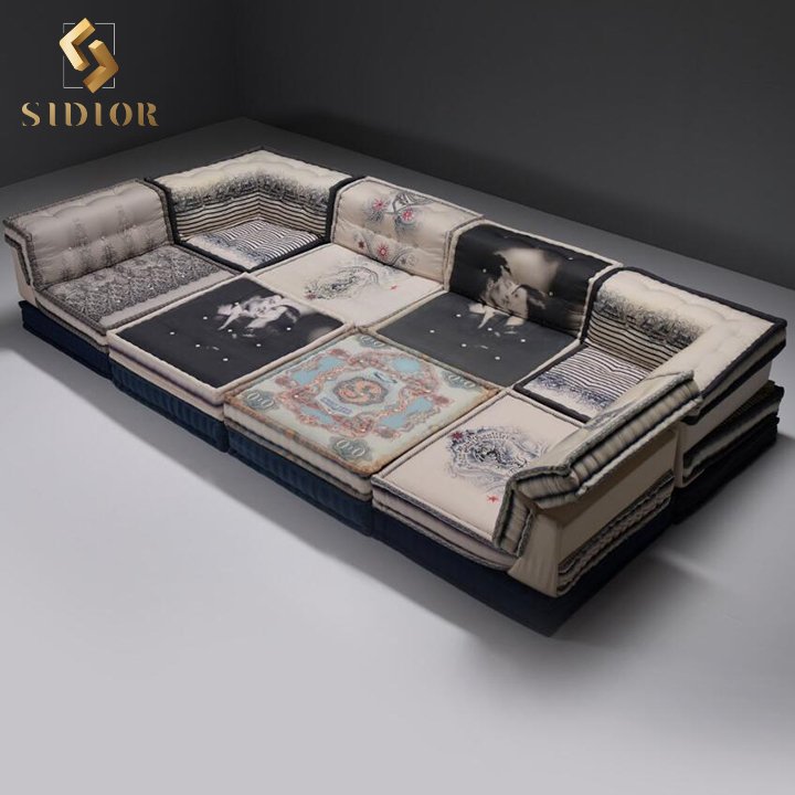 Italian sectional sofa living room furniture modern corner sofa sectional mah jong sofa