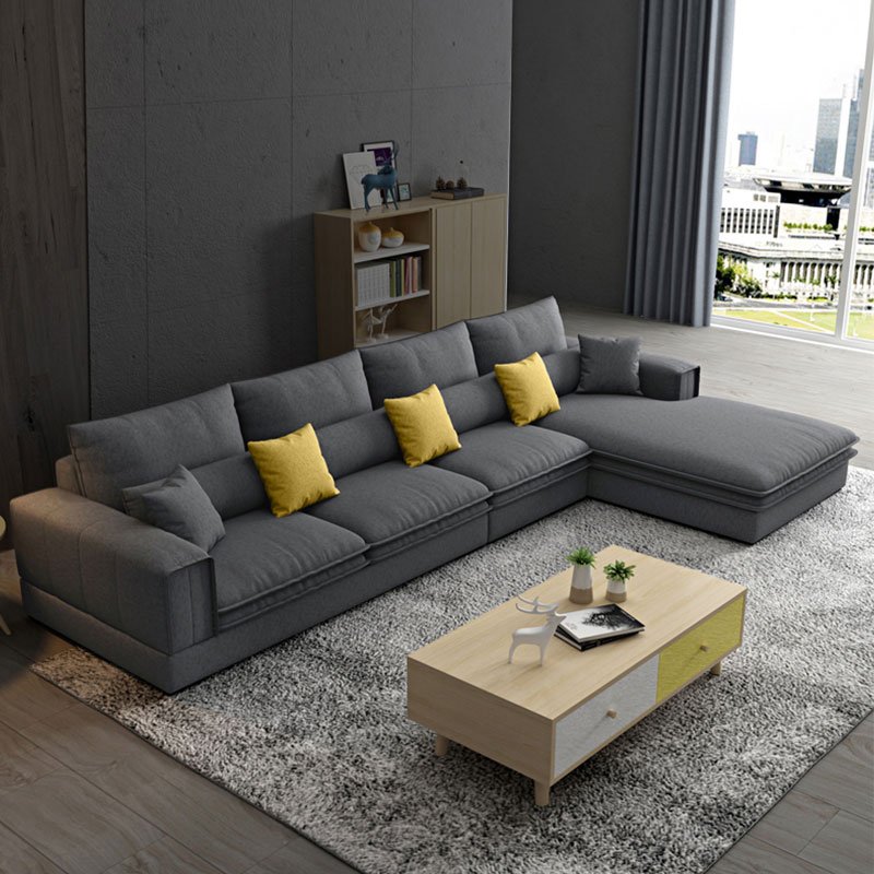 Cheap Nordic Modern Sofa Design L Shape Fabric Velvet Lounge Sectional Office Recline Sofa Set Furniture Couch Living Room Sofas