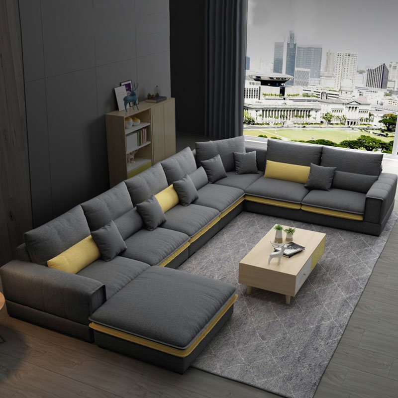 Cheap Nordic Modern Sofa Design L Shape Fabric Velvet Lounge Sectional Office Recline Sofa Set Furniture Couch Living Room Sofas