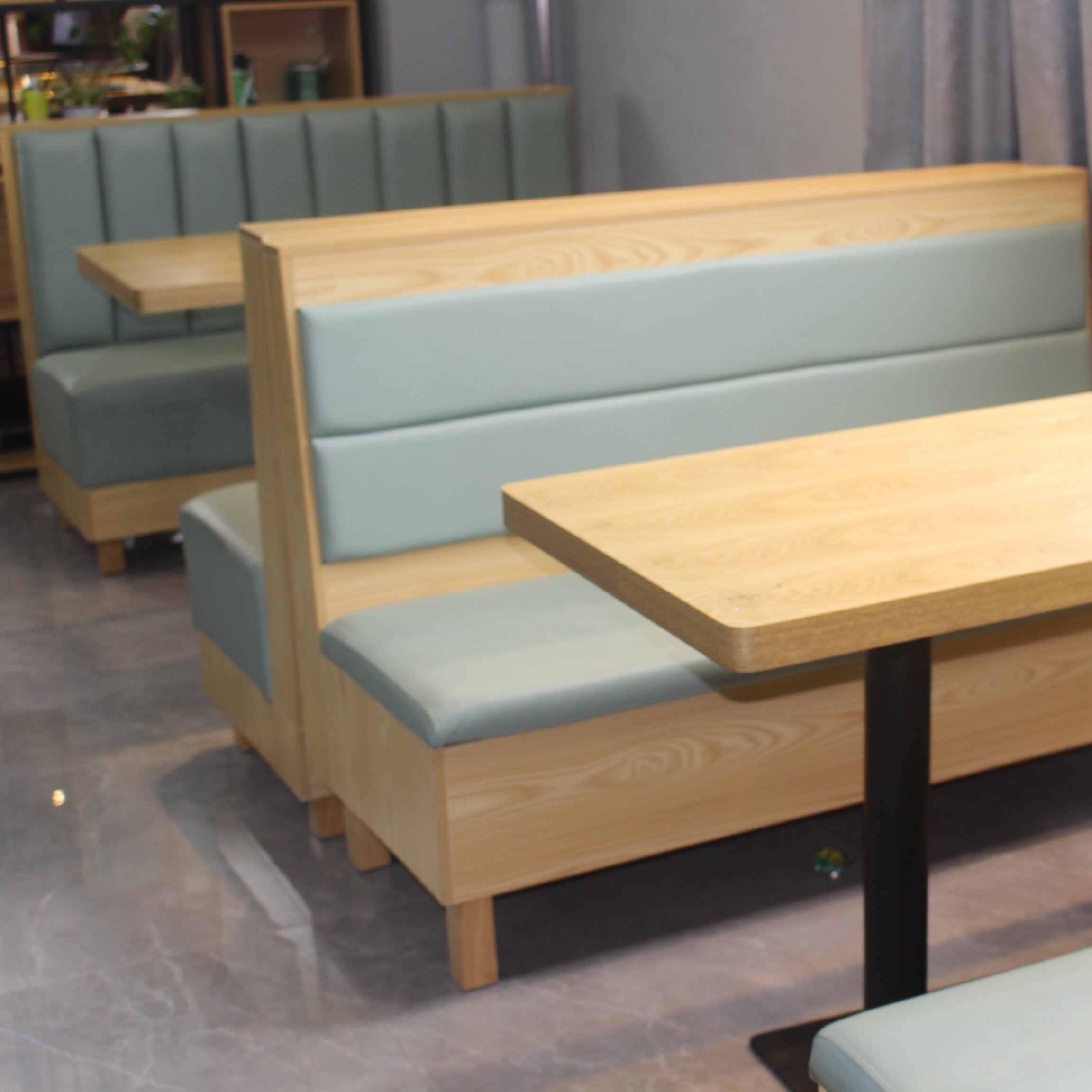Modern style Western Restaurant Sofa Inner Wooden with leather Dining Sofa Dining Chair for Coffee Shop and bars