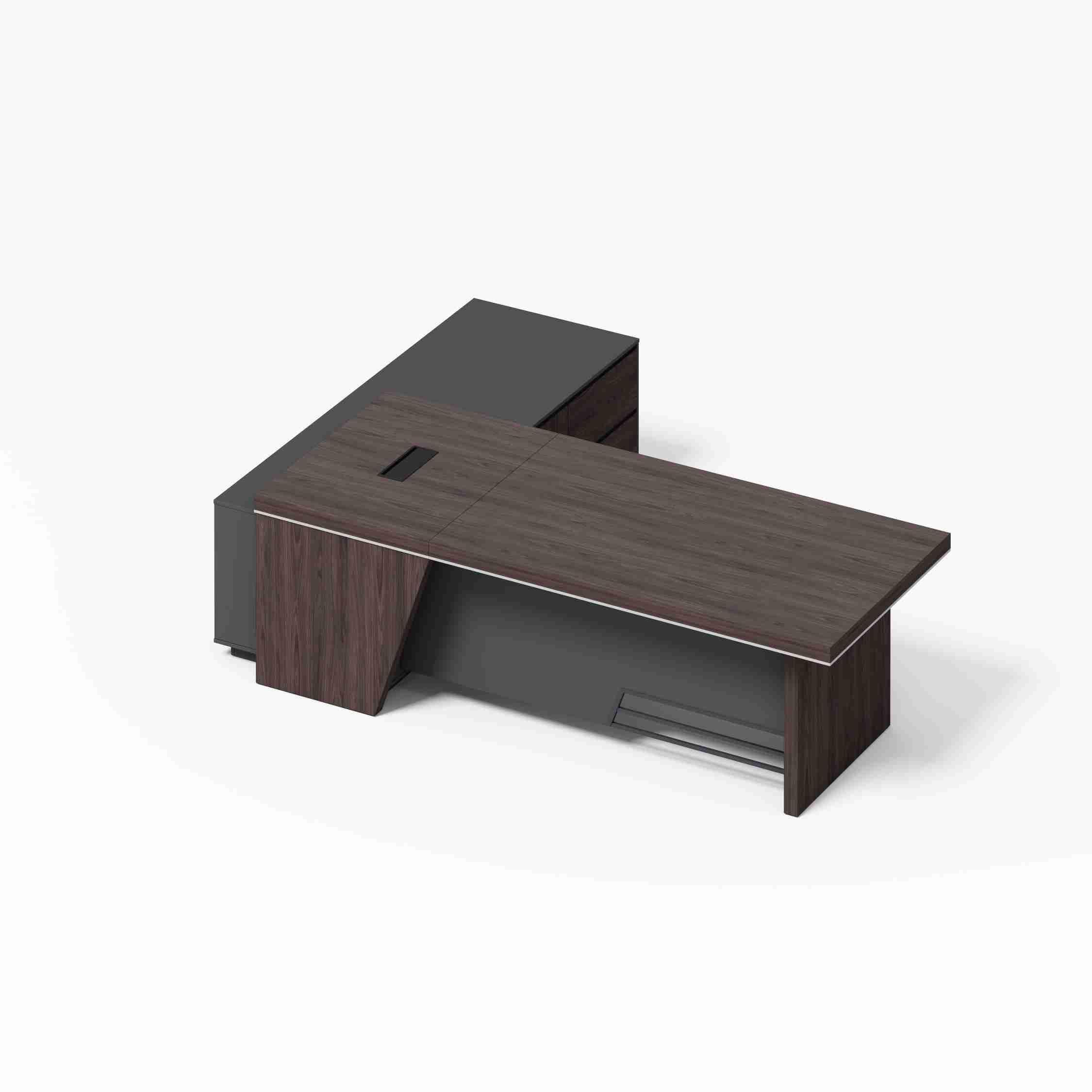 Walnut Color Large Modern Luxury Wood Ceo Executive Boss Desk