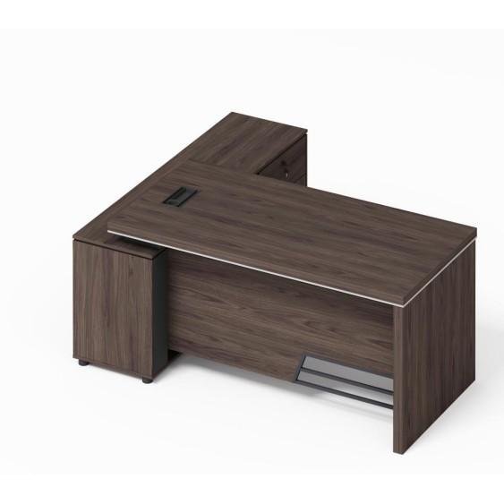 Walnut Color Large Modern Luxury Wood Ceo Executive Boss Desk