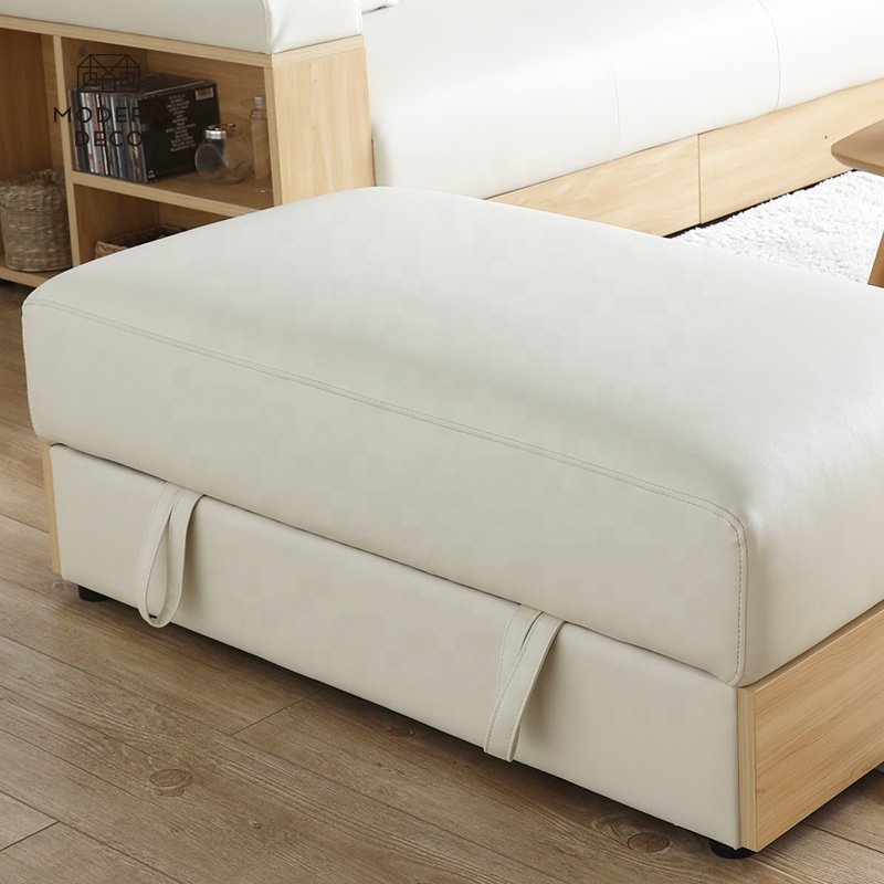 SS-001 Modern Deco L shape 3 seater convertible couch futon sofabed corner sofa bed with storage