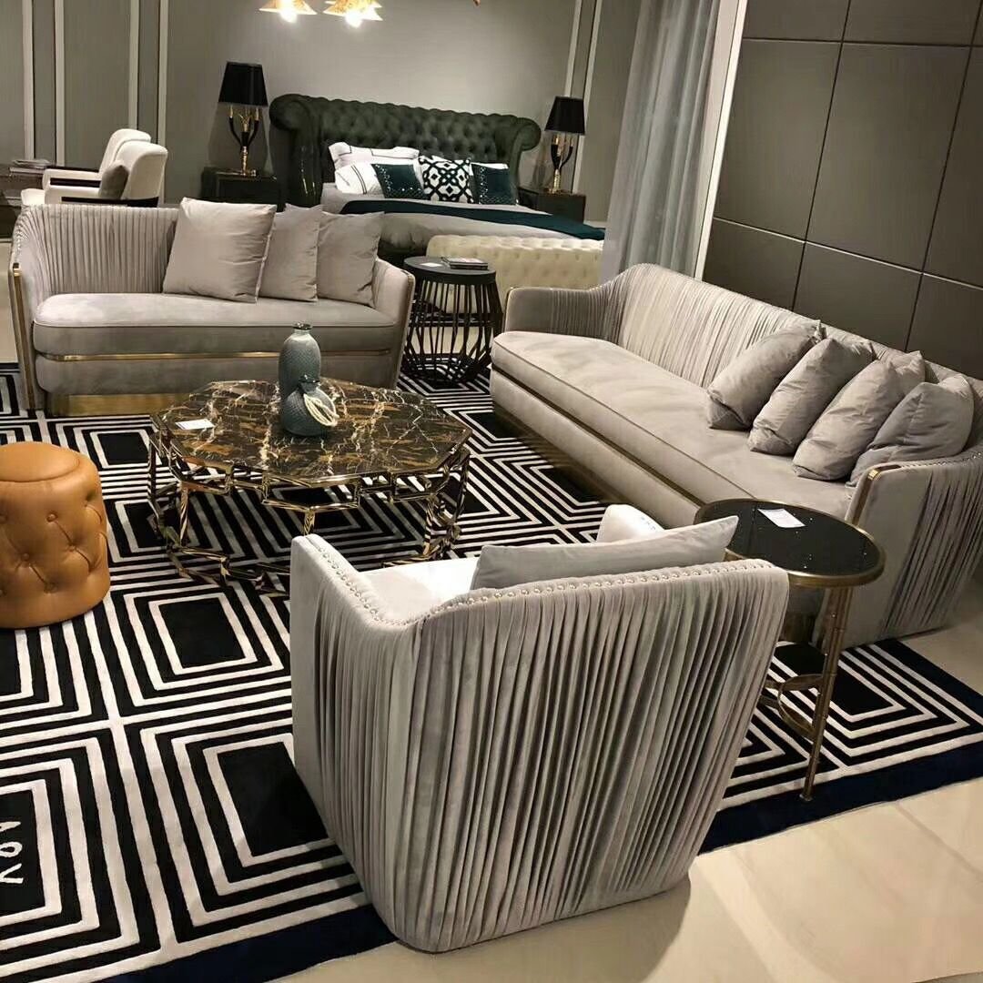 Italian fashion design living room furniture canape high-end upholstered fabric modern office sofas for home