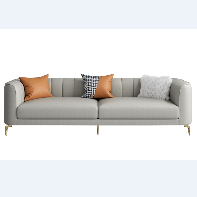 Apartment Leather Sofa Modern Grey Armchair Set 1+1+3 Home Office minimalist couches couch living room