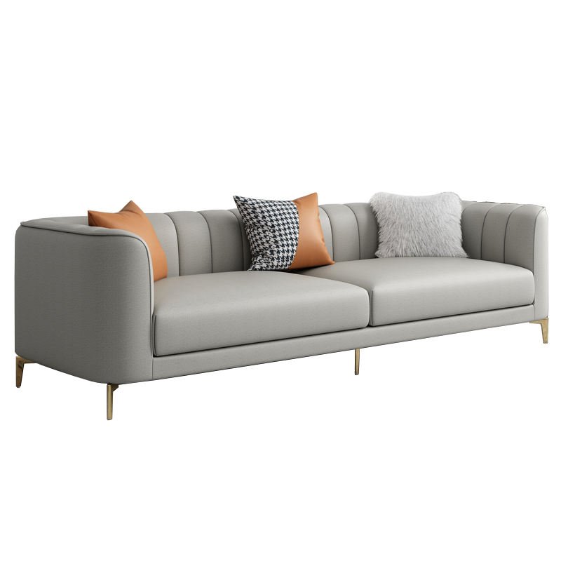 Apartment Leather Sofa Modern Grey Armchair Set 1+1+3 Home Office minimalist couches couch living room
