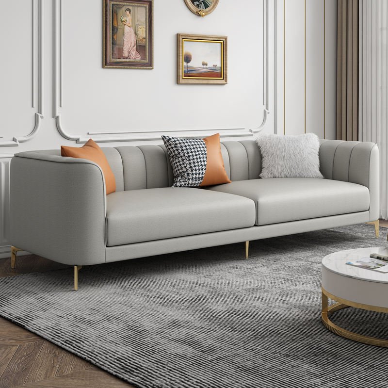 Apartment Leather Sofa Modern Grey Armchair Set 1+1+3 Home Office minimalist couches couch living room