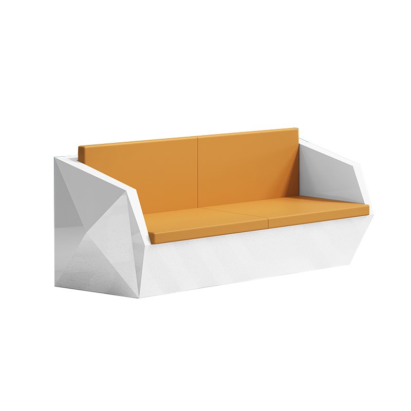 Business meeting hall sofa diamond shaped office sofa and coffee table combination
