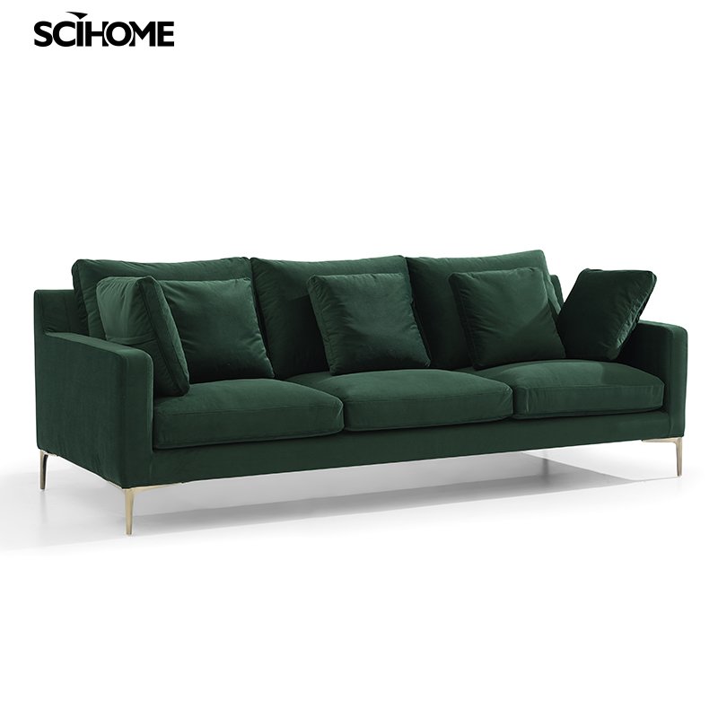 SCIHOME Genuine Leather Down-Filled Oversized Loveseat Sofa