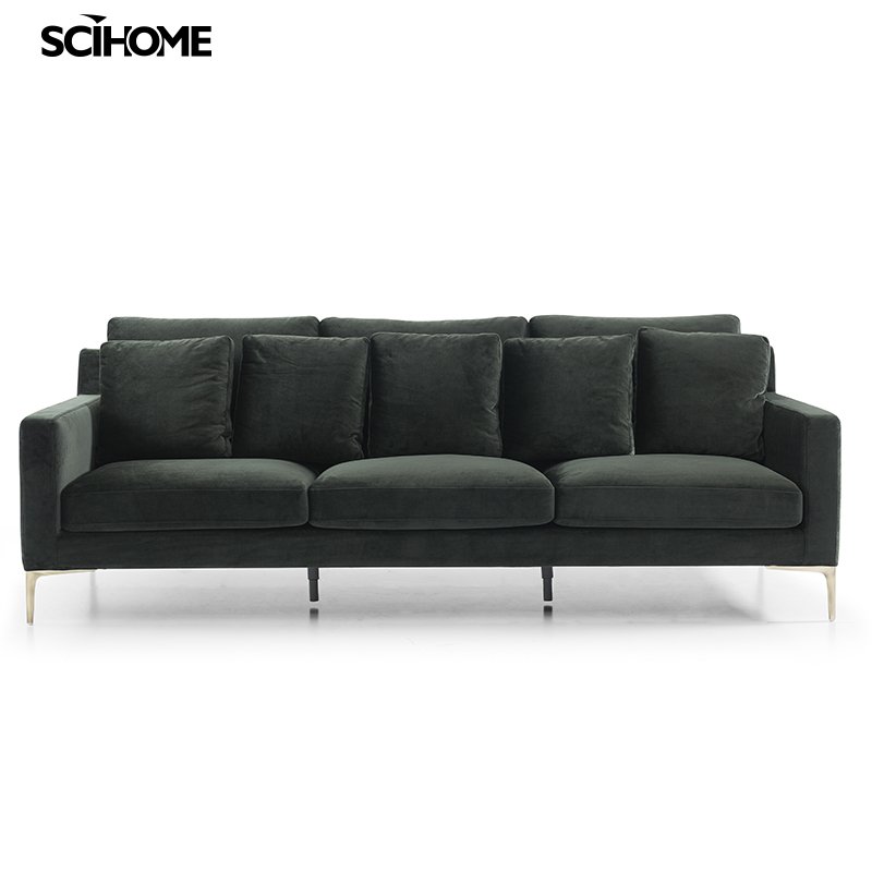 SCIHOME Genuine Leather Down-Filled Oversized Loveseat Sofa