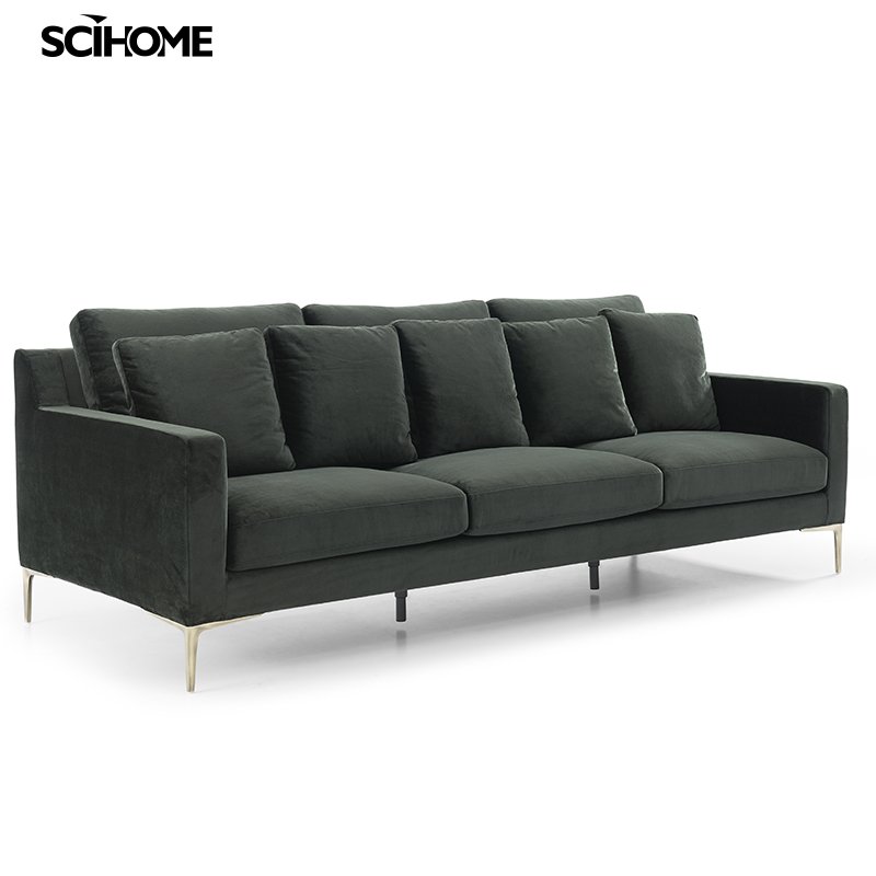 SCIHOME Genuine Leather Down-Filled Oversized Loveseat Sofa