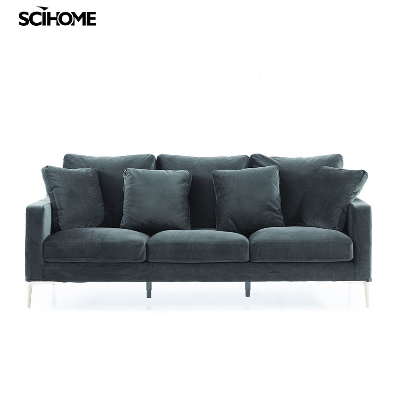 SCIHOME Genuine Leather Down-Filled Oversized Loveseat Sofa