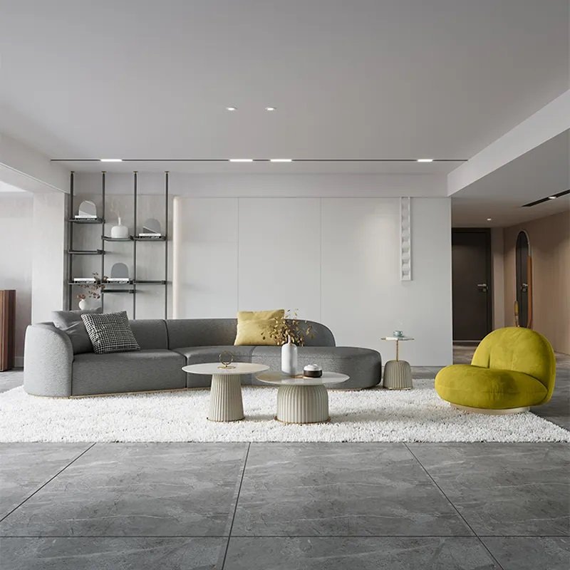 Modern 2 Seater Home Theater Furniture Salas Sofa Set teddy Boucle Couches Recliner Corner Curved Sofa For Living Room