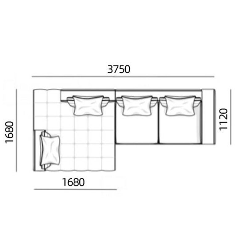 Italian Style Modern Simple Grid Cloth Art Sofa Large Family Living Room Module Combination Sofa for Outdoor and Park Use