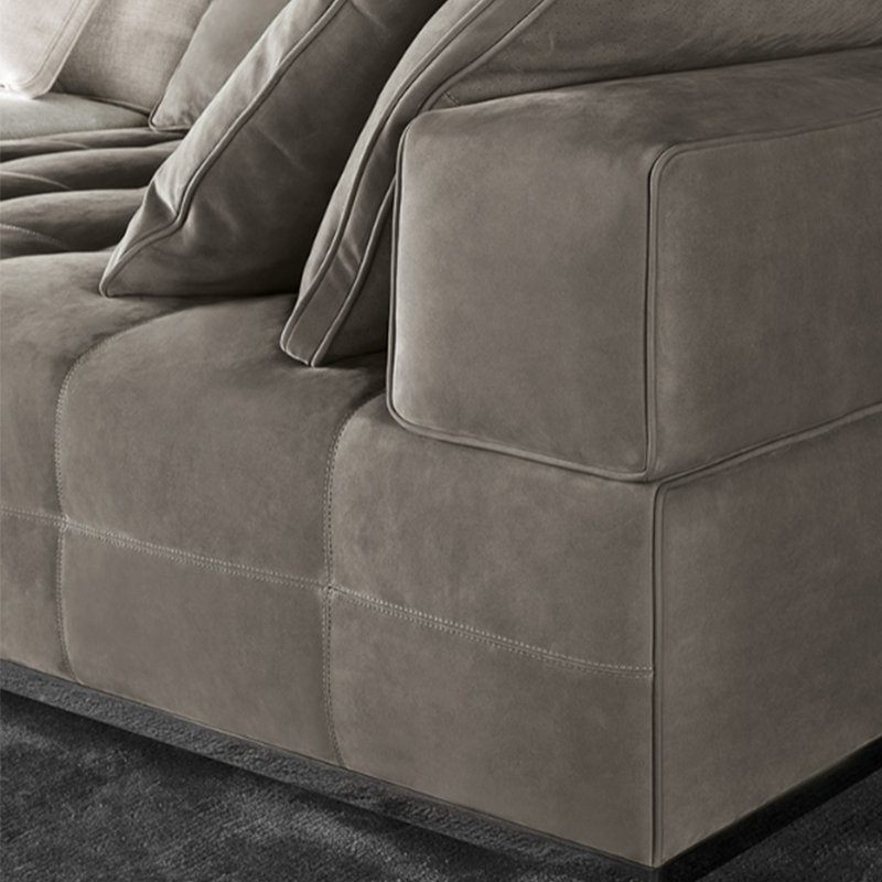 Italian Style Modern Simple Grid Cloth Art Sofa Large Family Living Room Module Combination Sofa for Outdoor and Park Use