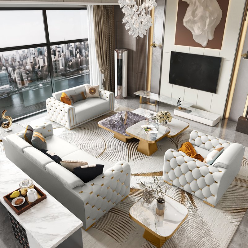 Foshan Made Luxury Modern Furniture Sofa Living Room Sofa Set Design Sectional Sofa